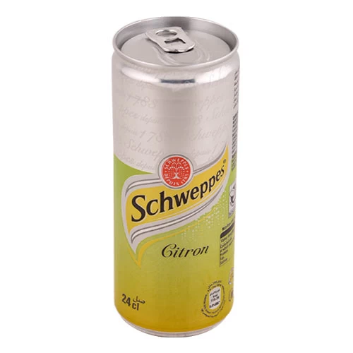 livraison Boisson Gazeuse Canette Citron SCHWEPPES 24cl شويبس علبة ليمون 24 سل supermarché vente en ligne livraison produits alimentaires boissons gazeuses schweppes boite Gabes