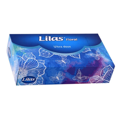 Distributeur de Mouchoirs Ultra Doux Floral LILAS 100 pièces موزع مناديل فائقة النعومة ورد ليلاس 100 قطعة supermarché épicerie vente courses en ligne livraison produits papier Distributeur de