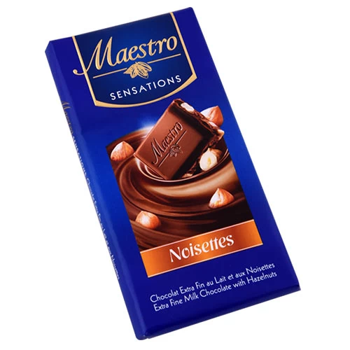 Chocolat MAESTRO Lait Noisettes 90Gr شكلاطة مايسترو بالحليب والبندق 90 جرام courses en ligne Gabes Tunisie supermarché vente en ligne livraison Chocolat MAESTRO Gabes 