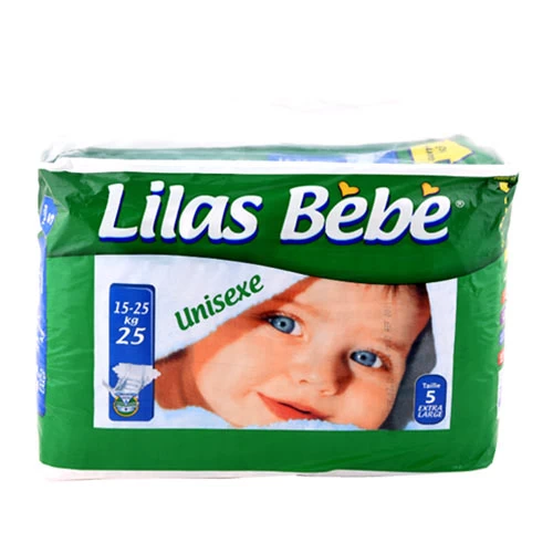 Couches bébé LILAS 15-25 Kg 25 pièces حفاضات أطفال 15-25 كغ 25 قطعة ليلاس courses en ligne Gabes Tunisie supermarché vente epicerie en ligne livraison articles hygiène bébé Couche