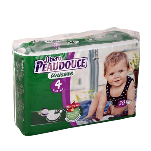 Couches bébé LIBERO 9-18 Kg PEAUDOUCE 30 pièces حفاضات أطفال ليبيرو 9-18 كجم 30 قطعة بودوس courses en ligne Gabes Tunisie supermarché vente epicerie en ligne livraison articles hy