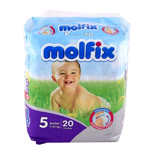 Couches bébé 11-25 Kg MOLFIX 20 pièces حفاضات أطفال 11-25 كغ 20 قطعة مولفيكس courses en ligne Gabes Tunisie supermarché vente epicerie en ligne livraison articles hygiène bébé Cou