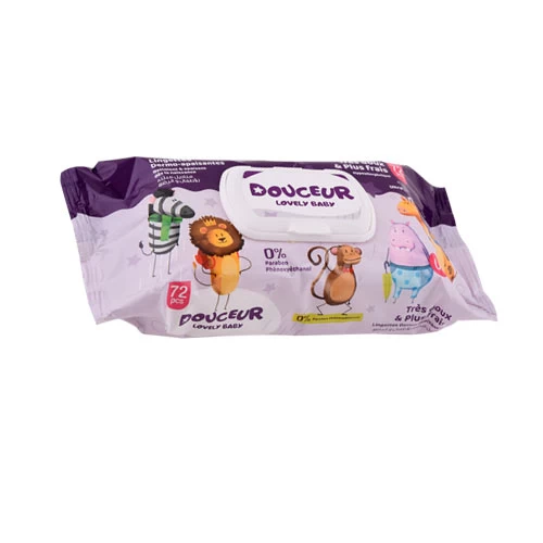 Lingettes bébé DOUCEUR 72 pièces مناديل مبللة للأطفال 72 قطعة دوسور courses en ligne Gabes Tunisie supermarché vente epicerie en ligne livraison articles hygiène bébé Lingettes bé