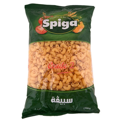 Pâtes coude N°2 SPIGA 500Gr مقرونة تلفون رقم 2 500 غرام سبيقا Courses en ligne Gabes Tunisie supermarché en ligne Gabes Tunisie vente en ligne Gabes Tunisi