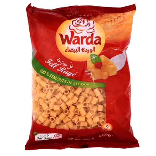 Pâtes Fell rayé 500Gr LA ROSE BLANCHE مقرونة فل مجرحة 500 غرام الوردة البيضاء