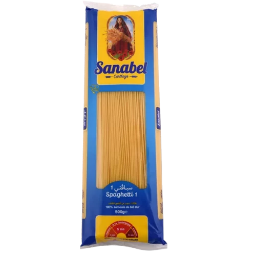 livraison Spaghetti SANABEL CARTHAGE 500Gr N°1 مقرونة سباقيتي سنابل قرطاج 500 غرام رقم 1