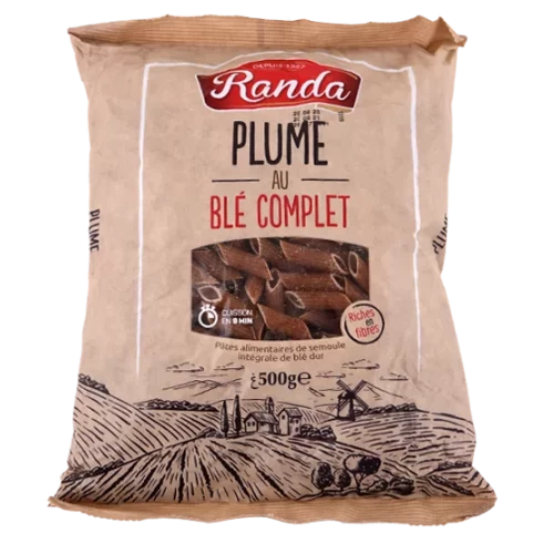 livraison Pâte plume complet 500Gr RANDA مقرونة بلومة كاملة 500غرام رندة livraison gabes