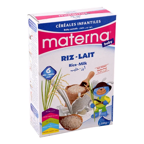 Céréales Riz-Lait MATERNA 200Gr حبوب الأرز بالحليب ماتيرنا 200 جرام courses en ligne Gabes Tunisie supermarché épicerie vente en ligne livraison produits alimentation pour bébé Cé