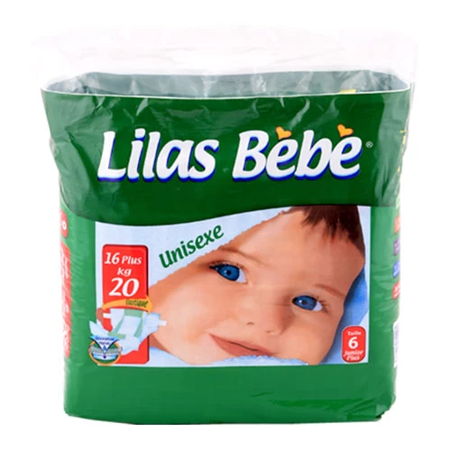 Couches bébé LILAS 16+ Kg 20 pièces Unisexe حفاضات أطفال 16+ كغ للجنسين 20 قطعة ليلاس courses en ligne Gabes Tunisie supermarché vente epicerie en ligne livraison articles hygiène