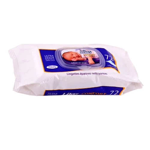 Lingettes bébé LILAS 72 pièces مناديل مبللة للأطفال 72 قطعة ليلاس courses en ligne Gabes Tunisie supermarché vente epicerie en ligne livraison articles hygiène bébé Lingettes bébé