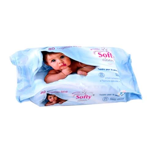 Lingettes bébé SOFTY CLEAN 80 pièces مناديل مبللة للأطفال سوفتي كلين 80 قطعة courses en ligne Gabes Tunisie supermarché vente epicerie en ligne livraison articles hygiène bébé Lin