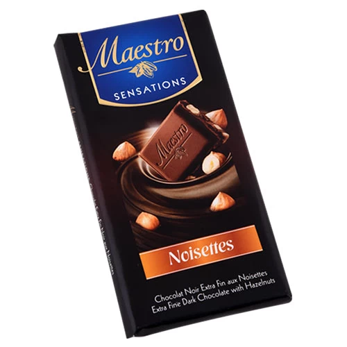 Chocolat Noir aux Noisettes MAESTRO 90Gr شوكولاتة سوداء مع البندق مايسترو 90 جرام courses en ligne Gabes Tunisie supermarché vente en ligne livraison Chocolat MAESTRO Gabes Grand 