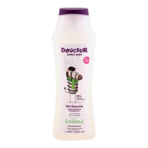 Gel douche bébé DOUCEUR LOVELY BABY 250ml جال استحمام ناعم للأطفال لوفلي 250 مل courses en ligne Gabes Tunisie supermarché vente epicerie en ligne livraison articles hygiène bébé 